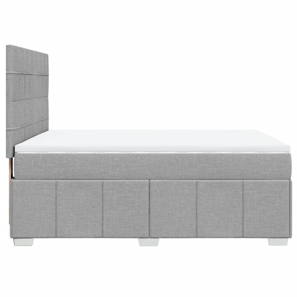 Sommier à lattes de lit avec matelas Gris clair 140x190cm Tissu - XIOS