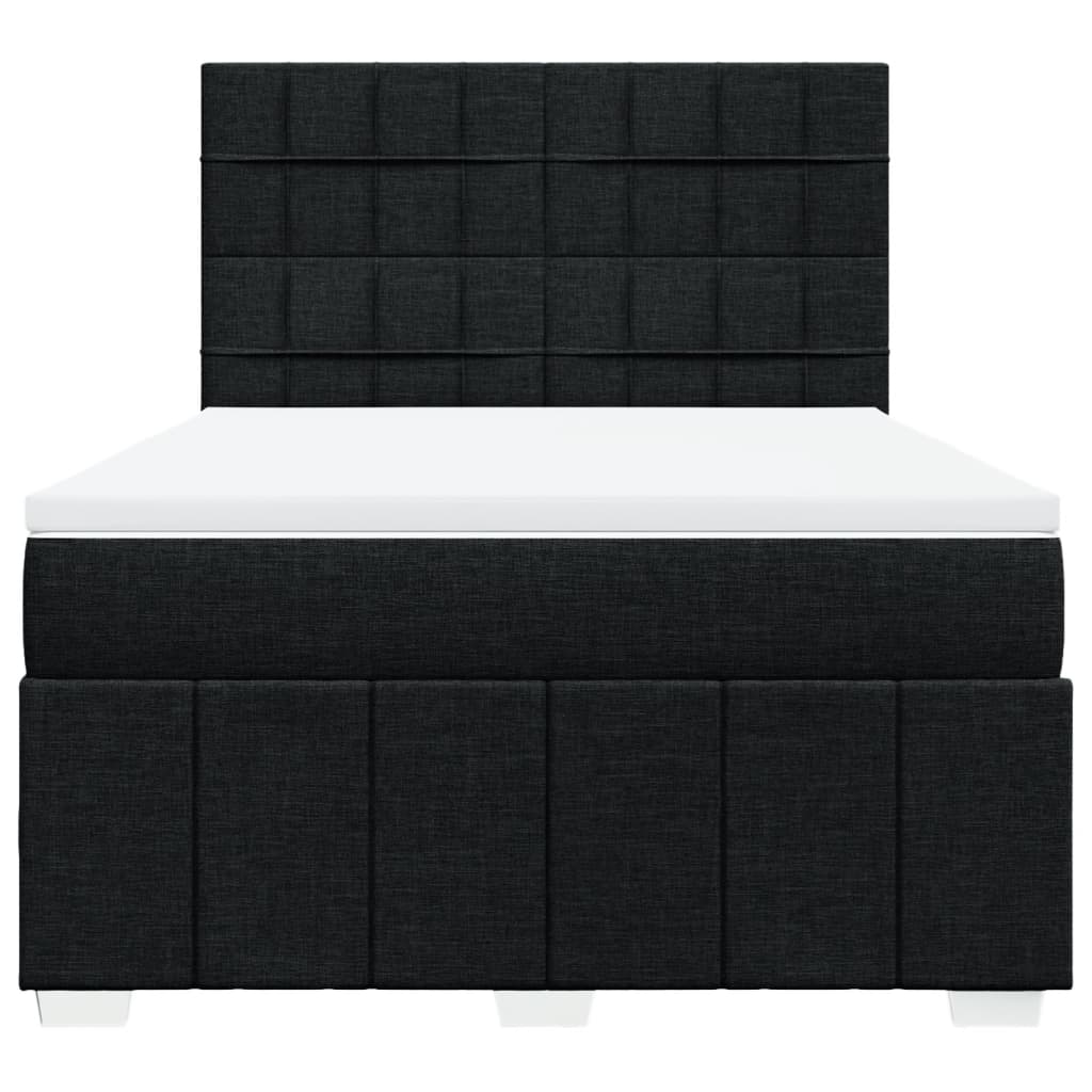 Sommier à lattes de lit avec matelas Noir 140x190 cm Tissu - XIOS