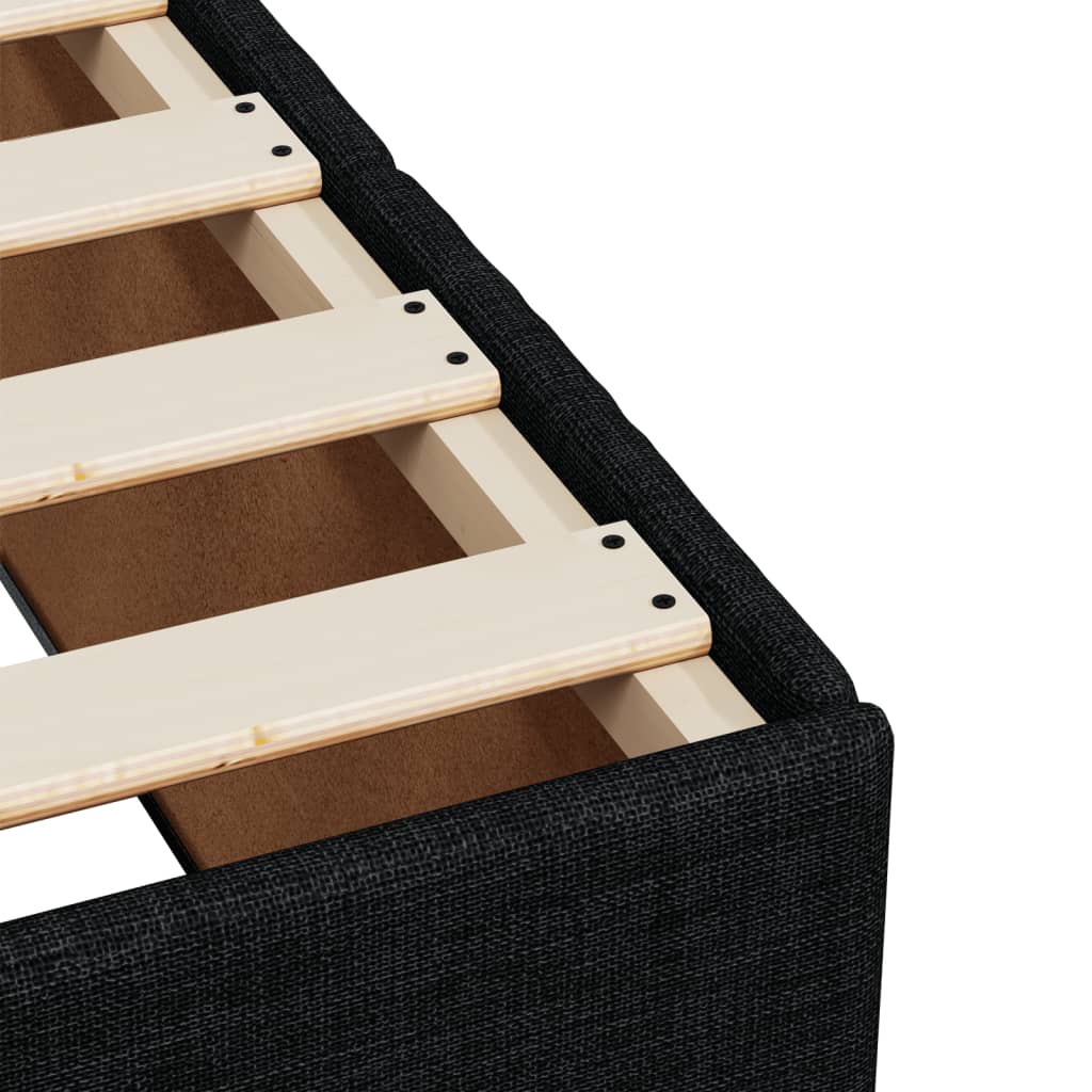 Sommier à lattes de lit avec matelas Noir 140x190 cm Tissu - XIOS