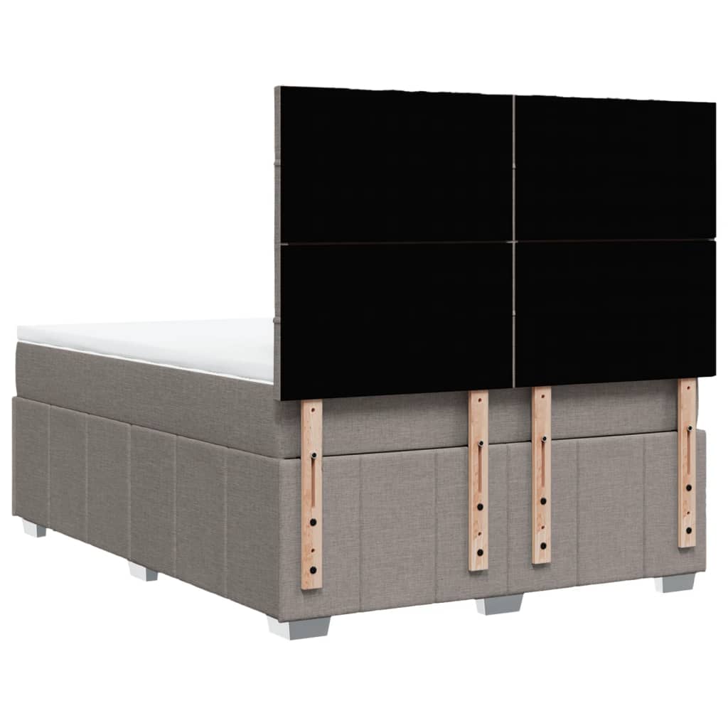Sommier à lattes de lit avec matelas Taupe 140x190 cm Tissu - XIOS