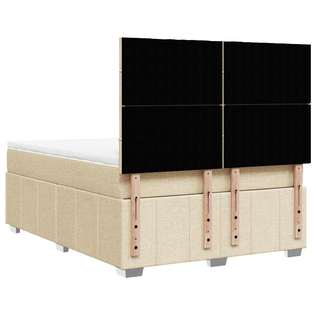 Sommier à lattes de lit avec matelas Crème 140x190 cm Tissu - XIOS