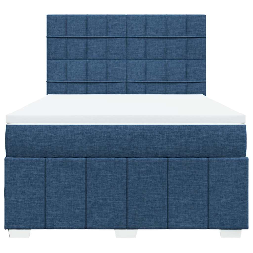 Sommier à lattes de lit avec matelas Bleu 140x190 cm Tissu - XIOS