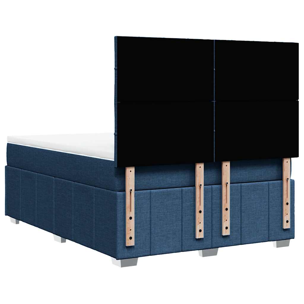 Sommier à lattes de lit avec matelas Bleu 140x190 cm Tissu - XIOS