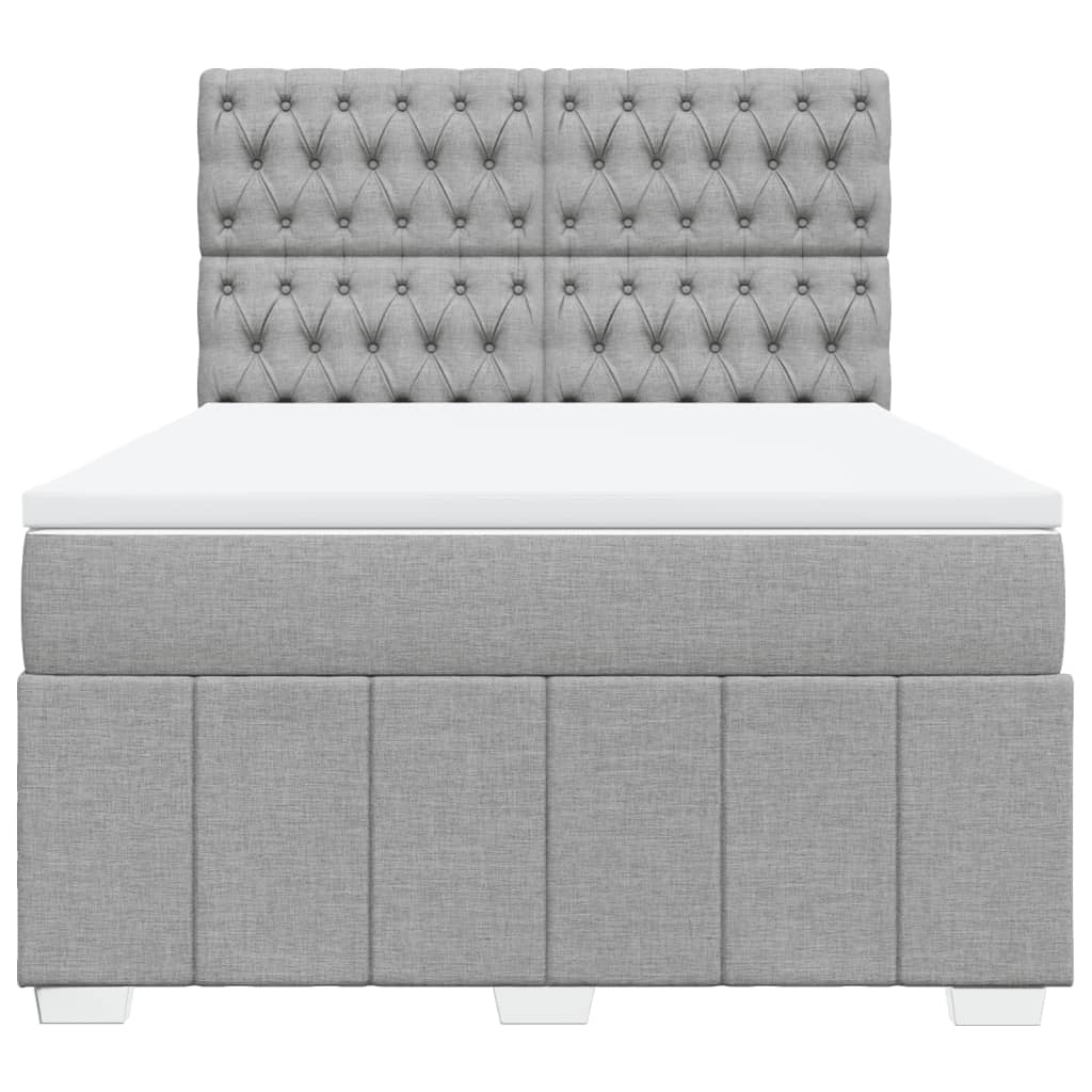 Sommier à lattes de lit avec matelas Gris clair 140x190cm Tissu - XIOS