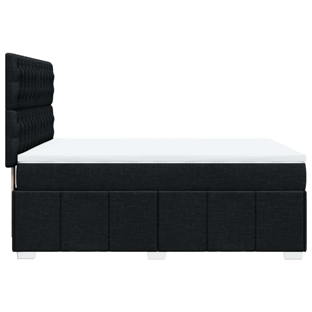 Sommier à lattes de lit avec matelas Noir 140x190 cm Tissu - XIOS