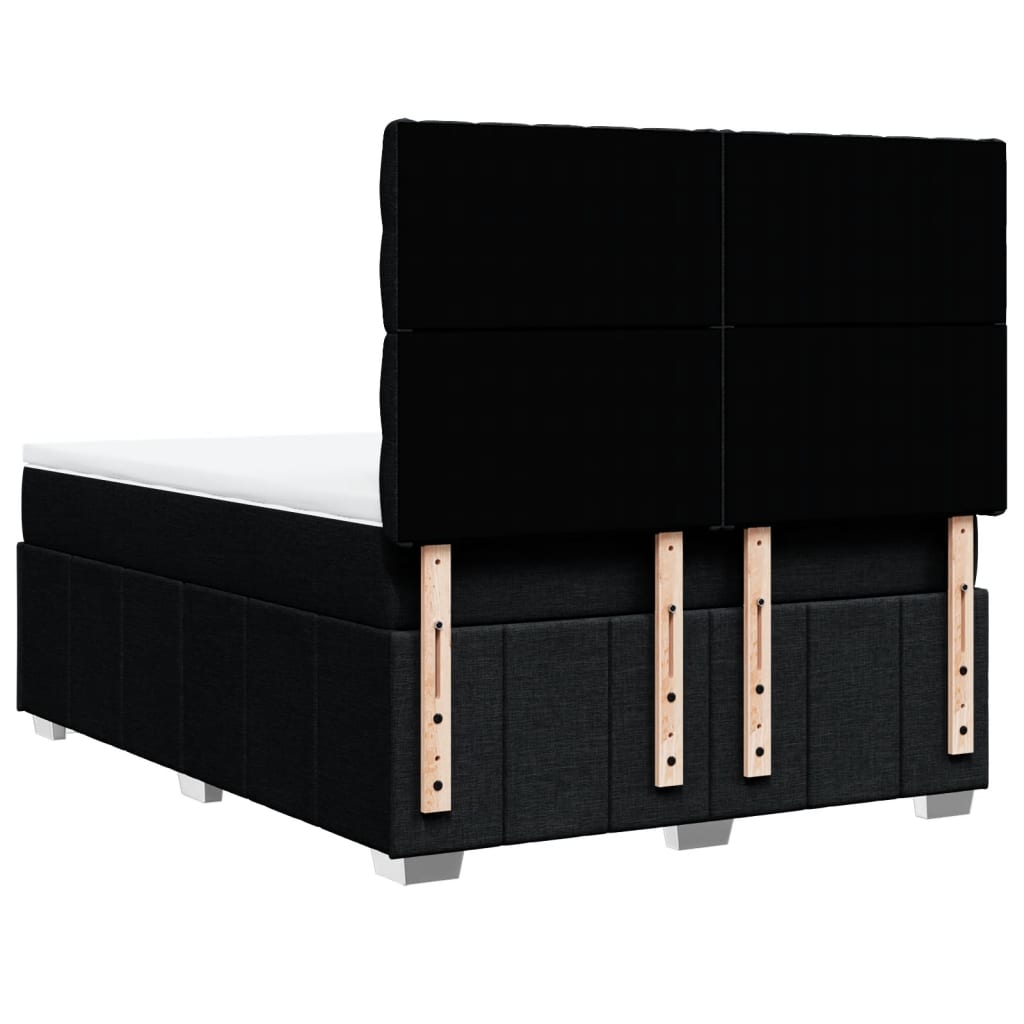 Sommier à lattes de lit avec matelas Noir 140x190 cm Tissu - XIOS