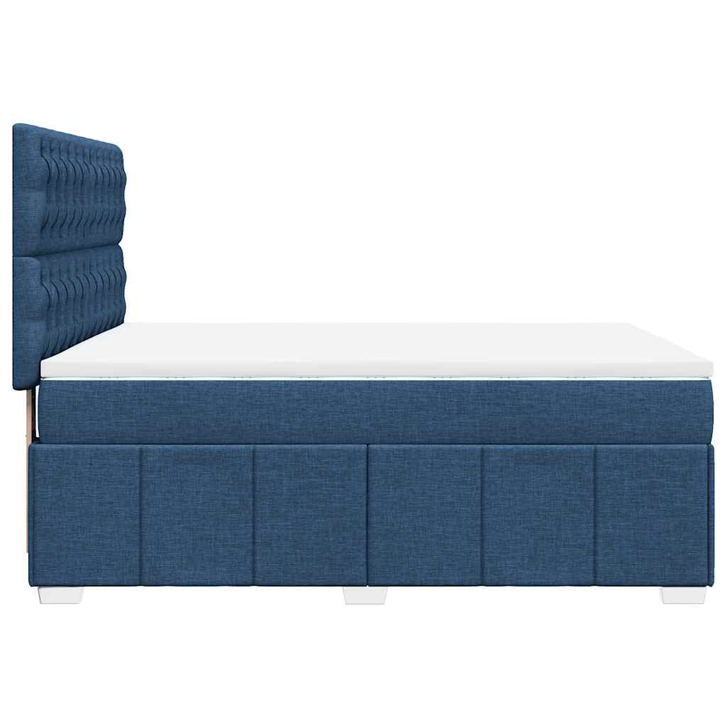 Sommier à lattes de lit avec matelas Bleu 140x190 cm Tissu - XIOS