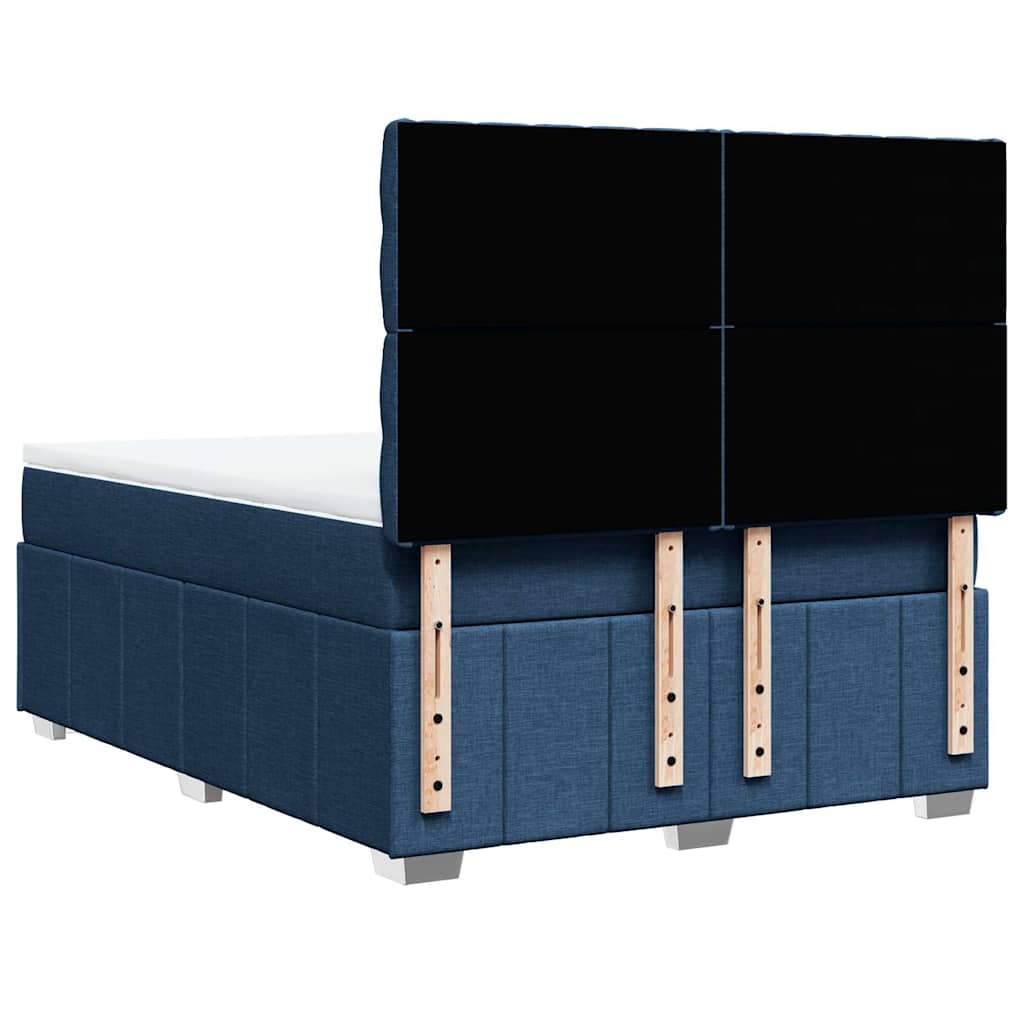 Sommier à lattes de lit avec matelas Bleu 140x190 cm Tissu - XIOS
