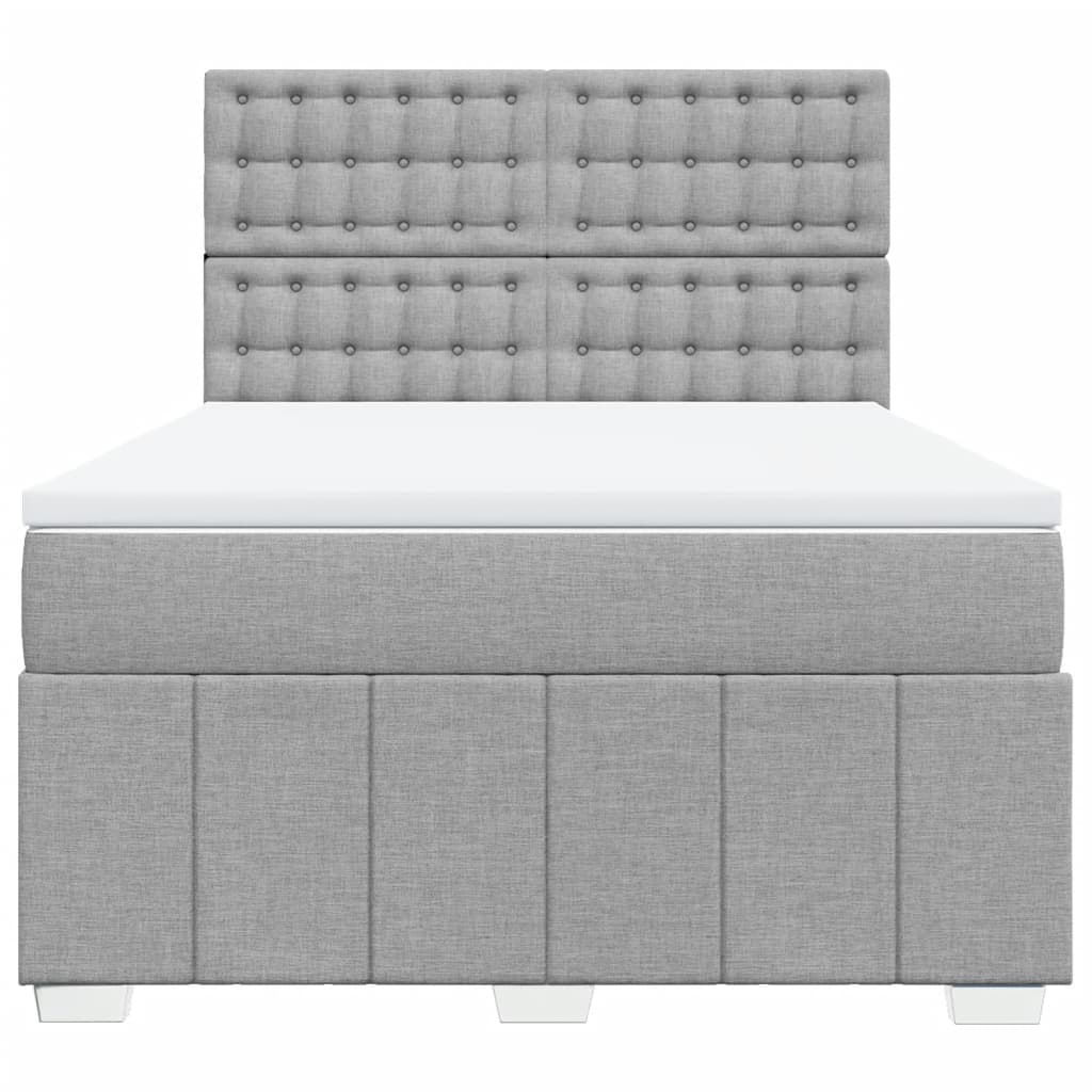 Sommier à lattes de lit avec matelas Gris clair 140x190cm Tissu - XIOS