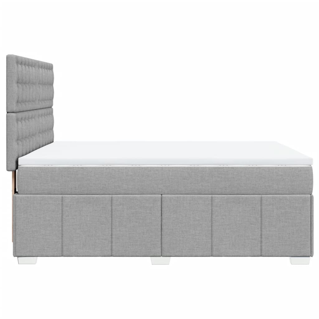 Sommier à lattes de lit avec matelas Gris clair 140x190cm Tissu - XIOS