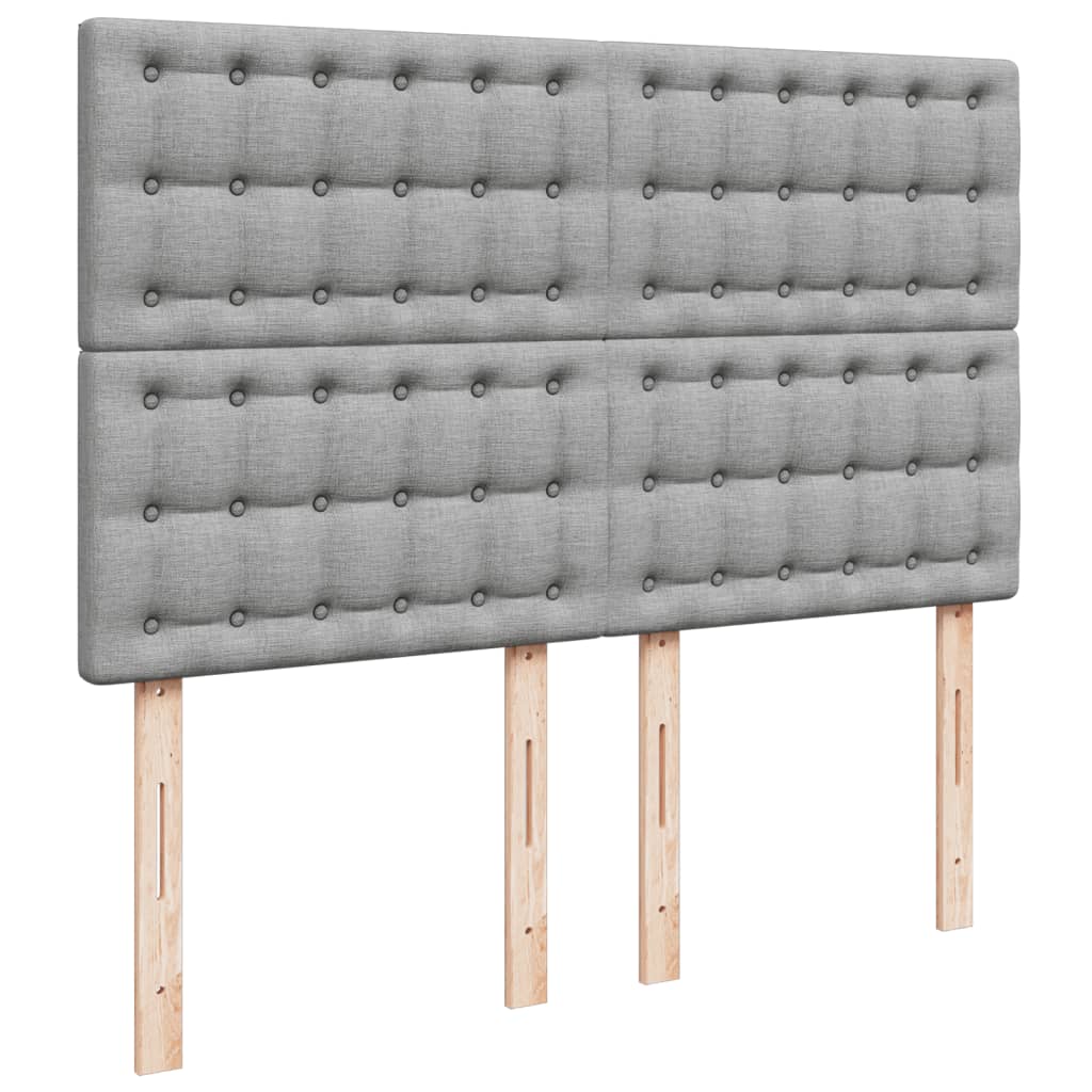 Sommier à lattes de lit avec matelas Gris clair 140x190cm Tissu - XIOS