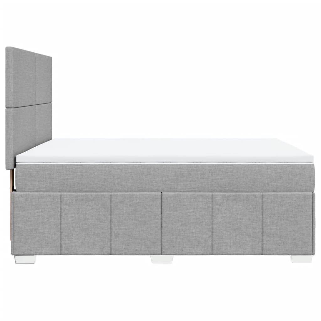 Sommier à lattes de lit avec matelas Gris clair 140x200cm Tissu - XIOS