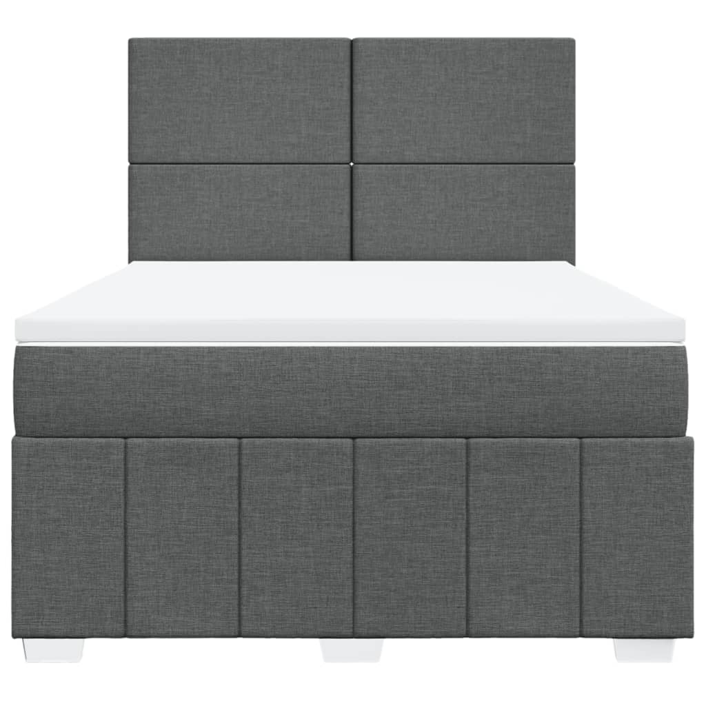 Sommier à lattes de lit avec matelas Gris foncé 140x200cm Tissu - XIOS