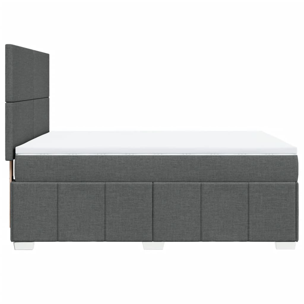 Sommier à lattes de lit avec matelas Gris foncé 140x200cm Tissu - XIOS