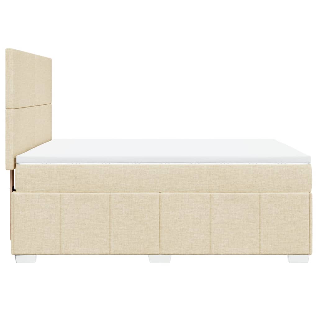Sommier à lattes de lit avec matelas Crème 140x200 cm Tissu - XIOS
