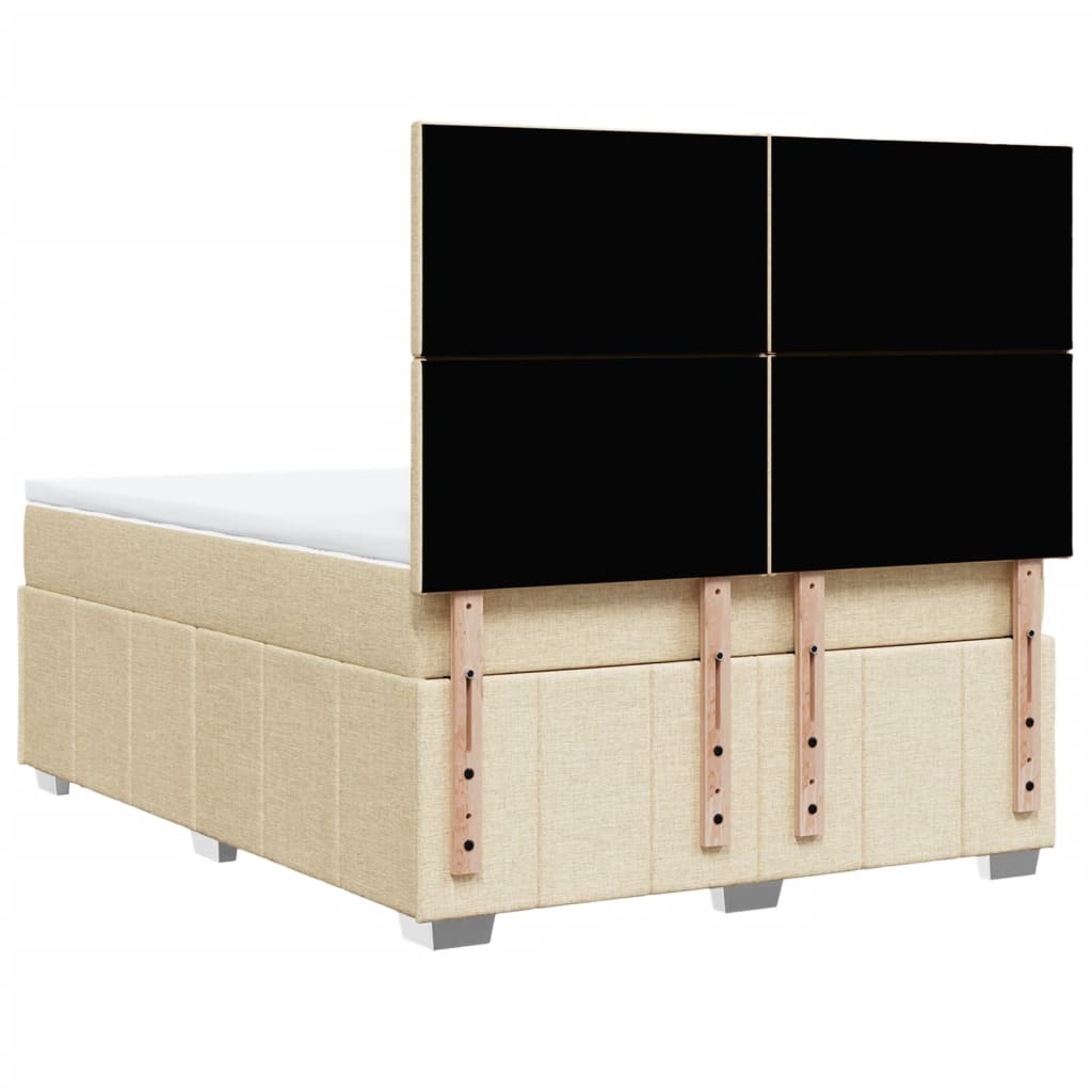 Sommier à lattes de lit avec matelas Crème 140x200 cm Tissu - XIOS