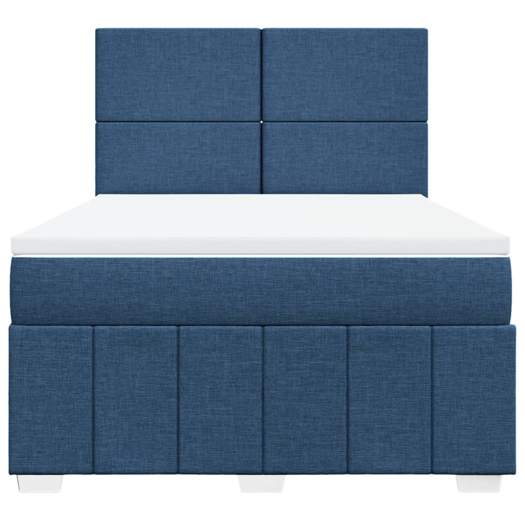 Sommier à lattes de lit avec matelas Bleu 140x200 cm Tissu - XIOS