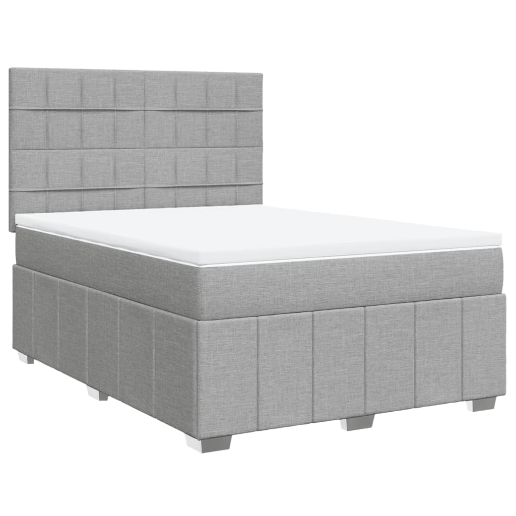 Sommier à lattes de lit avec matelas Gris clair 140x200cm Tissu - XIOS