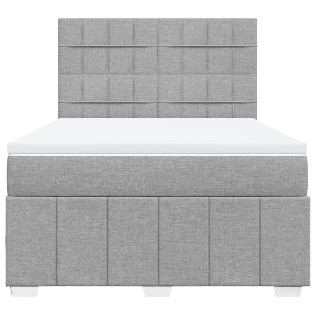 Sommier à lattes de lit avec matelas Gris clair 140x200cm Tissu - XIOS