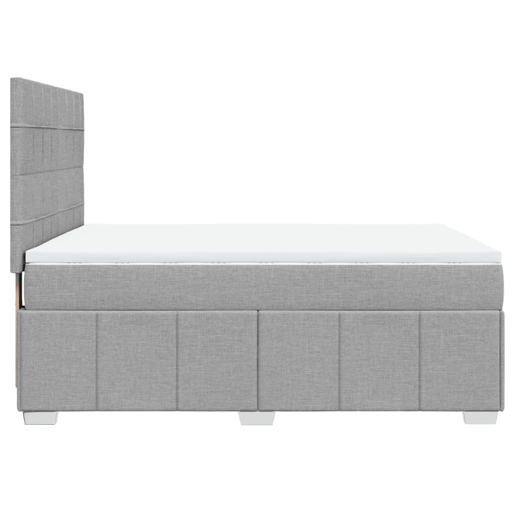 Sommier à lattes de lit avec matelas Gris clair 140x200cm Tissu - XIOS