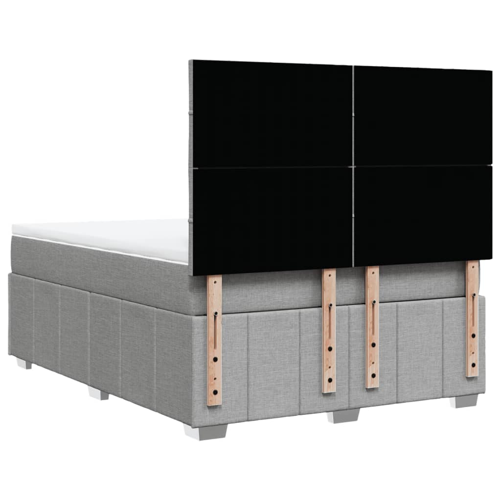 Sommier à lattes de lit avec matelas Gris clair 140x200cm Tissu - XIOS