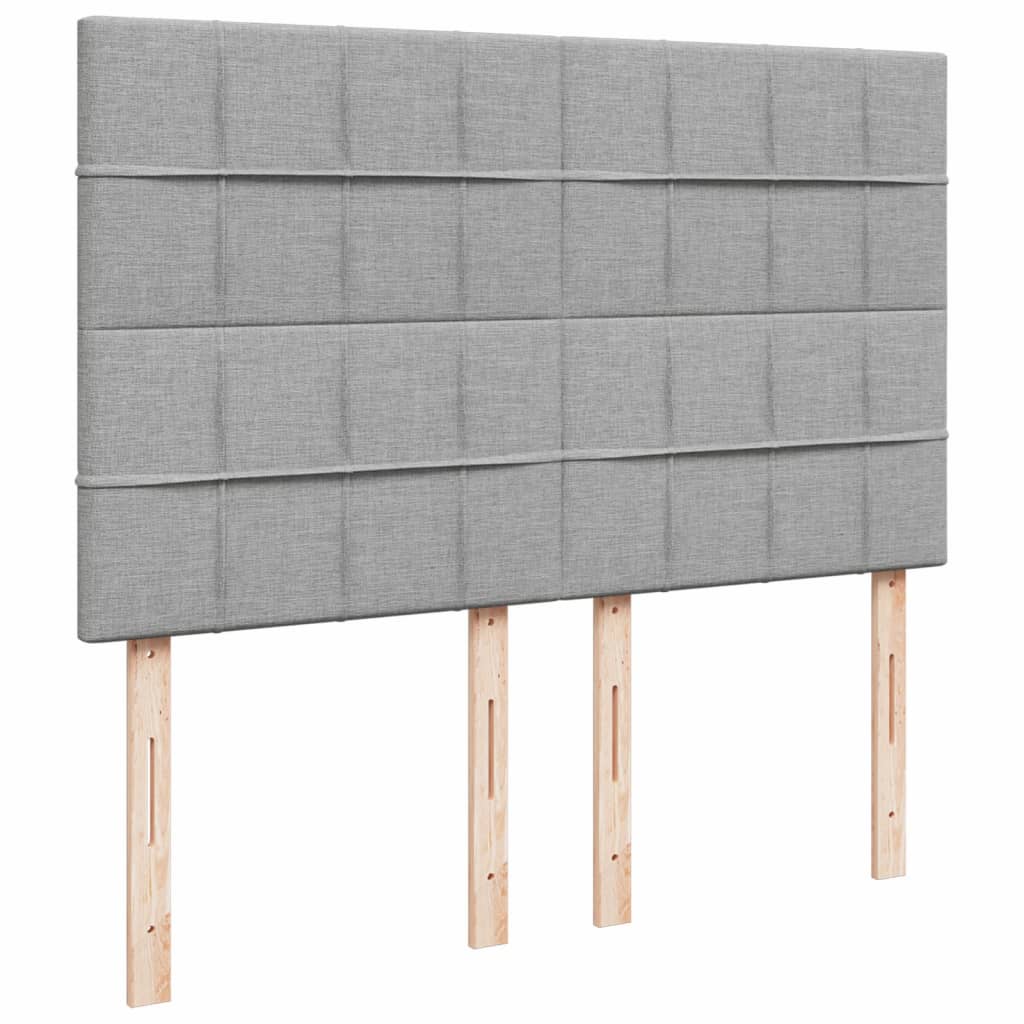 Sommier à lattes de lit avec matelas Gris clair 140x200cm Tissu - XIOS
