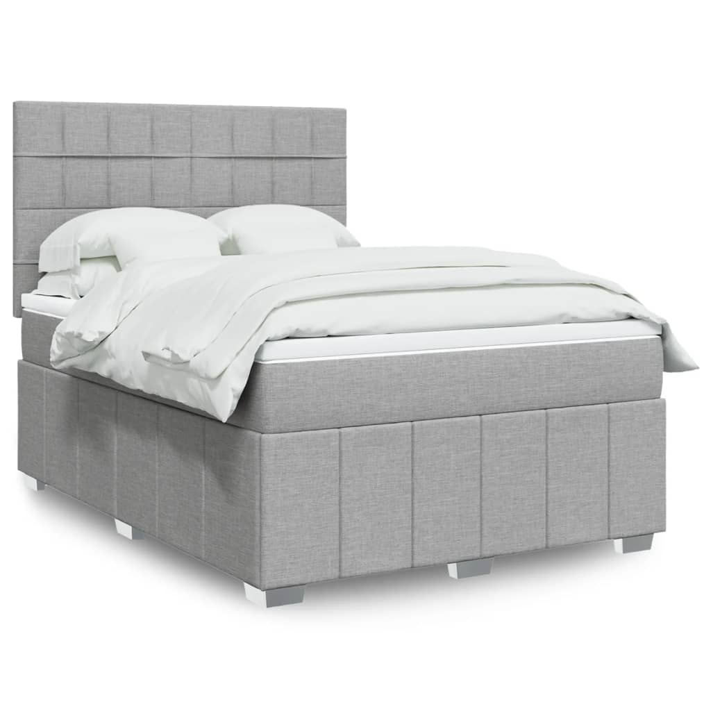Sommier à lattes de lit avec matelas Gris clair 140x200cm Tissu - XIOS