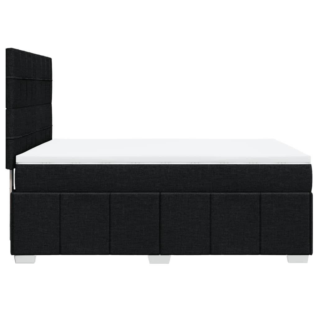 Sommier à lattes de lit avec matelas Noir 140x200 cm Tissu - XIOS