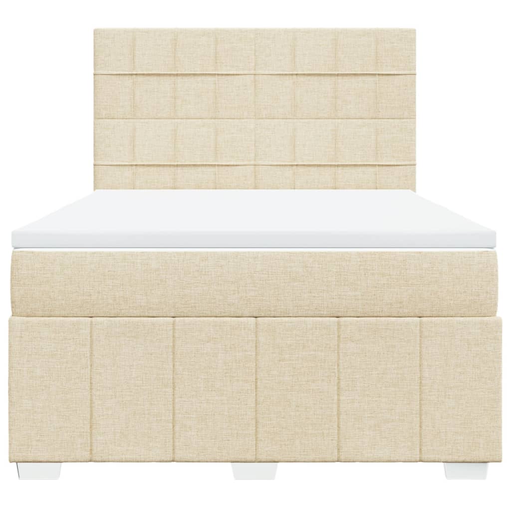 Sommier à lattes de lit avec matelas Crème 140x200 cm Tissu - XIOS