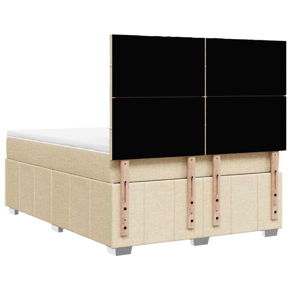 Sommier à lattes de lit avec matelas Crème 140x200 cm Tissu - XIOS