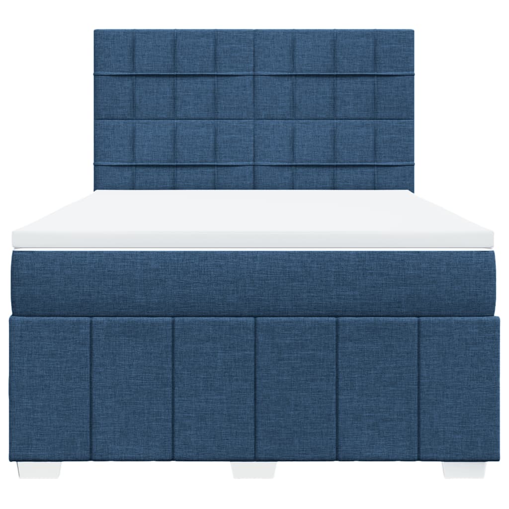 Sommier à lattes de lit avec matelas Bleu 140x200 cm Tissu - XIOS