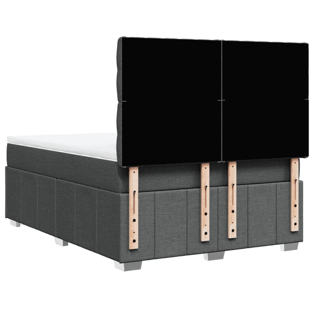 Sommier à lattes de lit avec matelas Gris foncé 140x200cm Tissu - XIOS