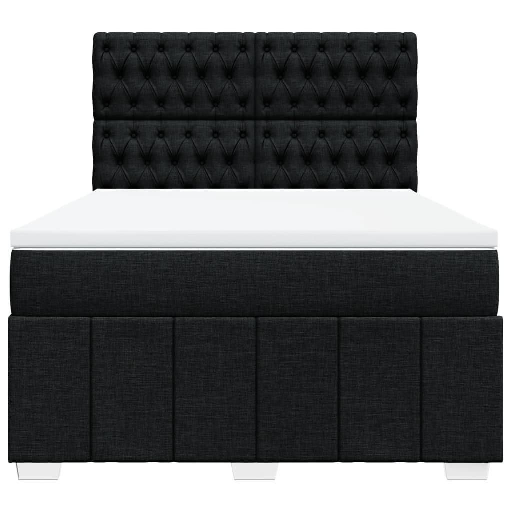 Sommier à lattes de lit avec matelas Noir 140x200 cm Tissu - XIOS