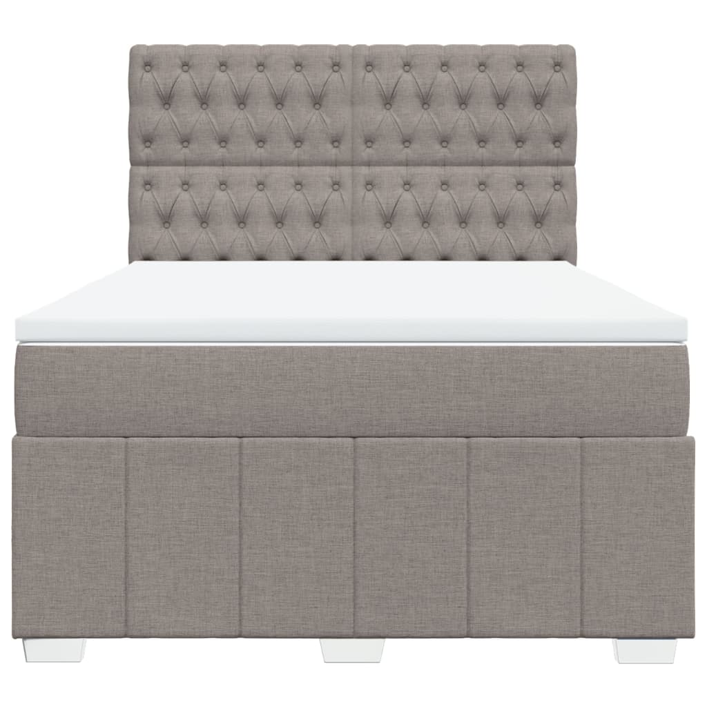 Sommier à lattes de lit avec matelas Taupe 140x200 cm Tissu - XIOS
