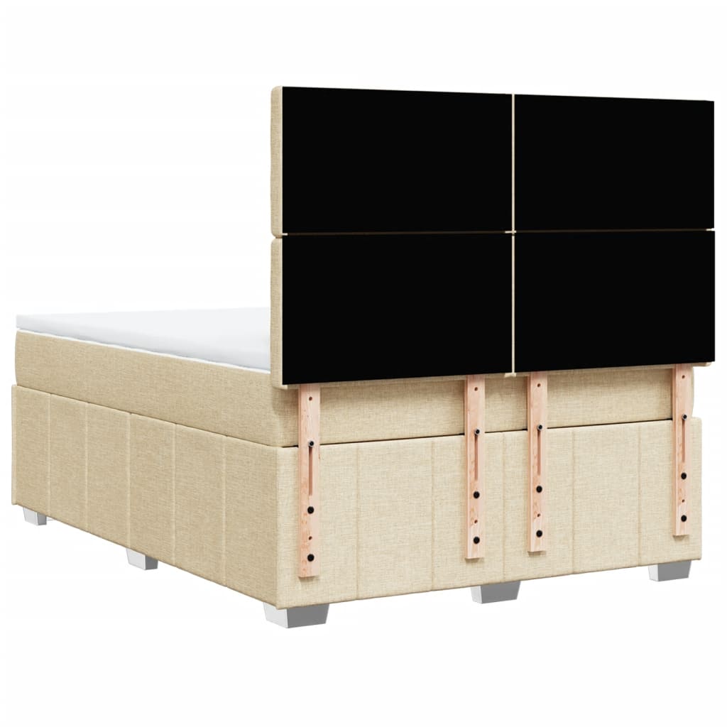 Sommier à lattes de lit avec matelas Crème 140x200 cm Tissu - XIOS