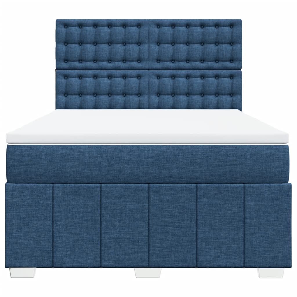 Sommier à lattes de lit avec matelas Bleu 140x200 cm Tissu - XIOS