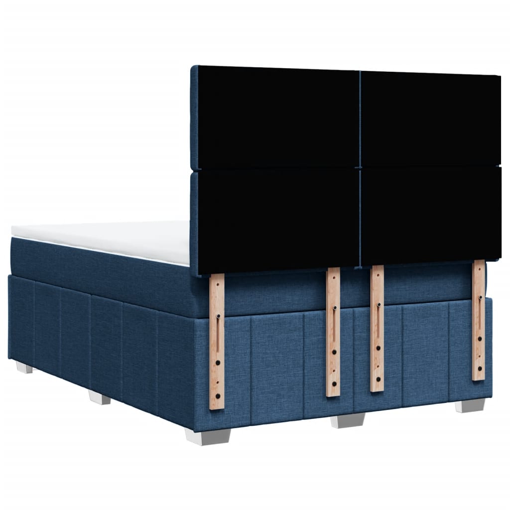 Sommier à lattes de lit avec matelas Bleu 140x200 cm Tissu - XIOS
