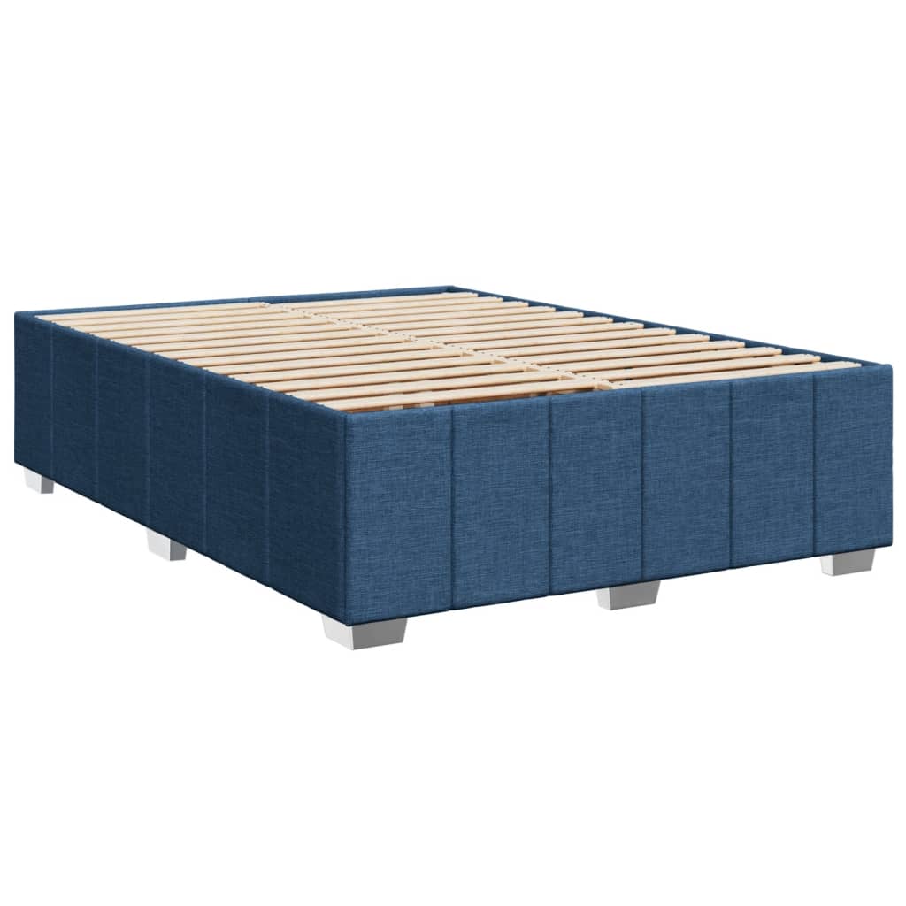 Sommier à lattes de lit avec matelas Bleu 140x200 cm Tissu - XIOS