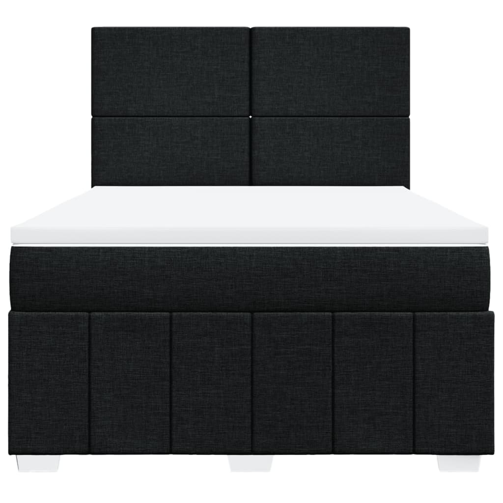 Sommier à lattes de lit avec matelas Noir 160x200 cm Tissu - XIOS