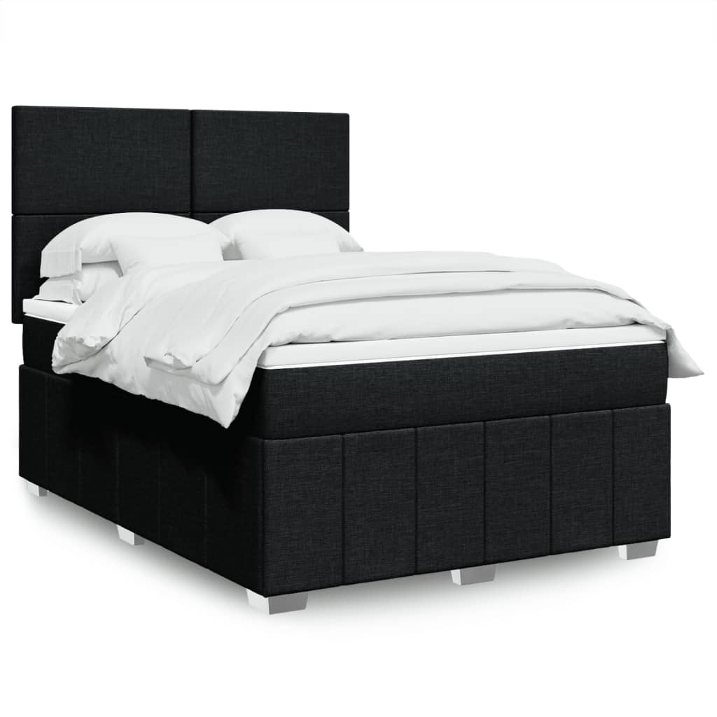 Sommier à lattes de lit avec matelas Noir 160x200 cm Tissu - XIOS