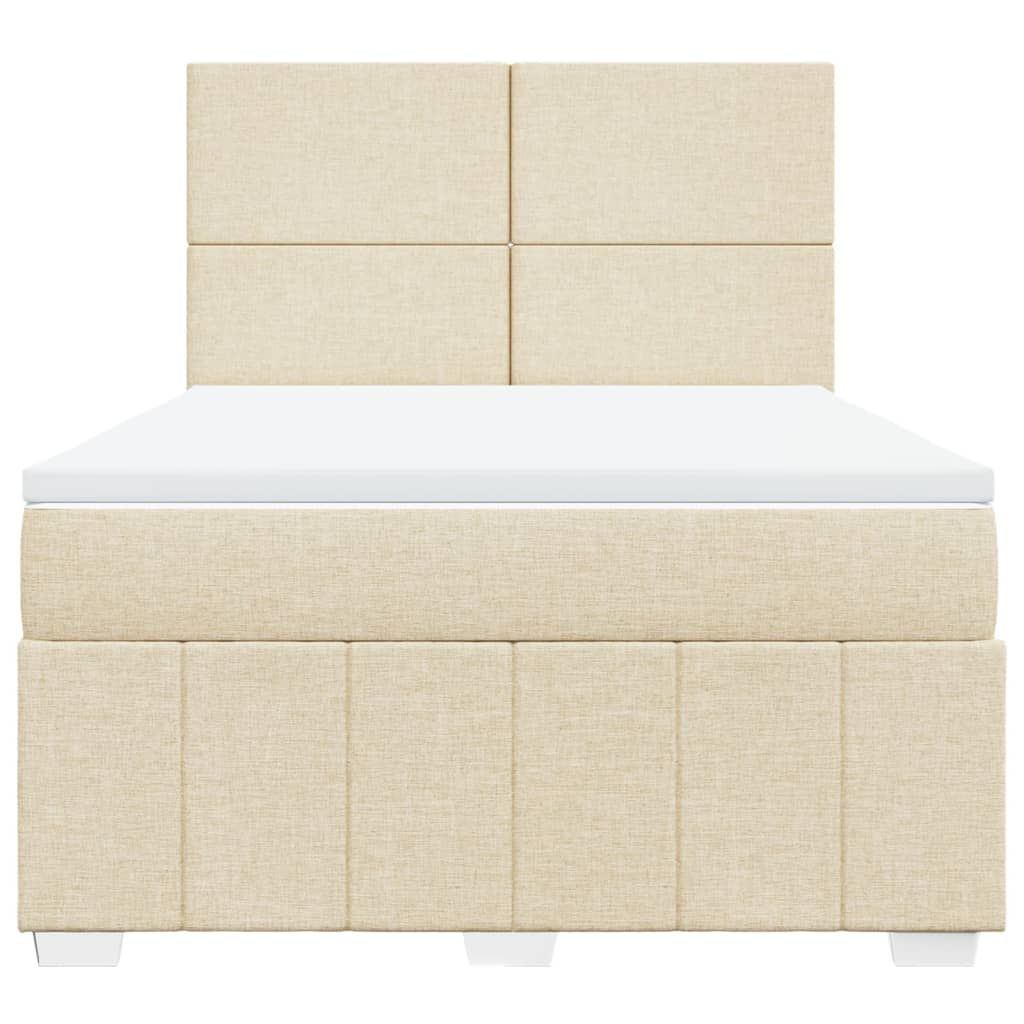 Sommier à lattes de lit avec matelas Crème 160x200 cm Tissu - XIOS