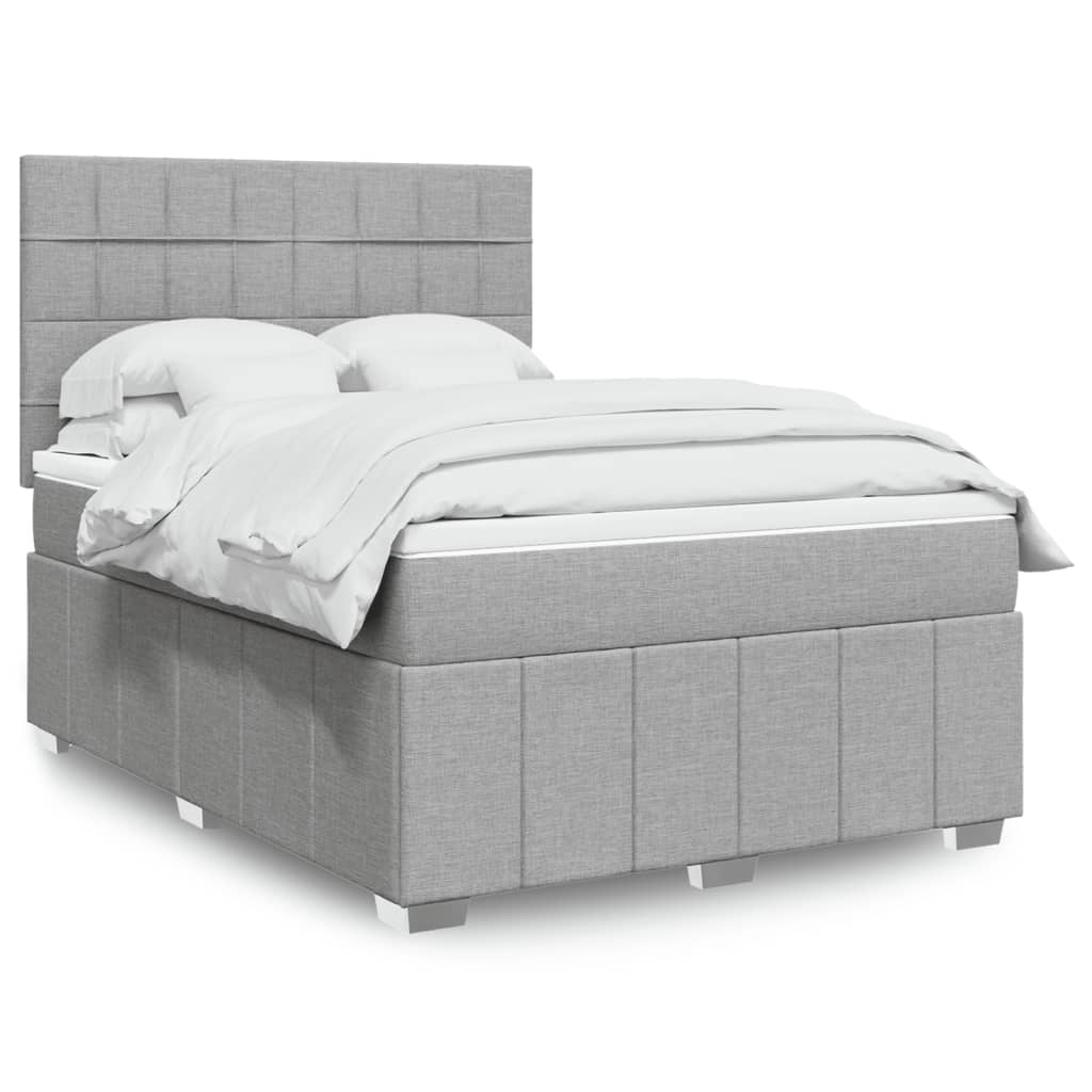 Sommier à lattes de lit avec matelas Gris clair 160x200cm Tissu - XIOS