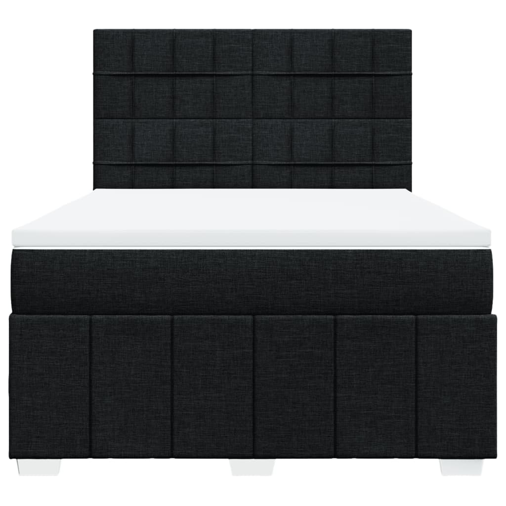 Sommier à lattes de lit avec matelas Noir 160x200 cm Tissu - XIOS