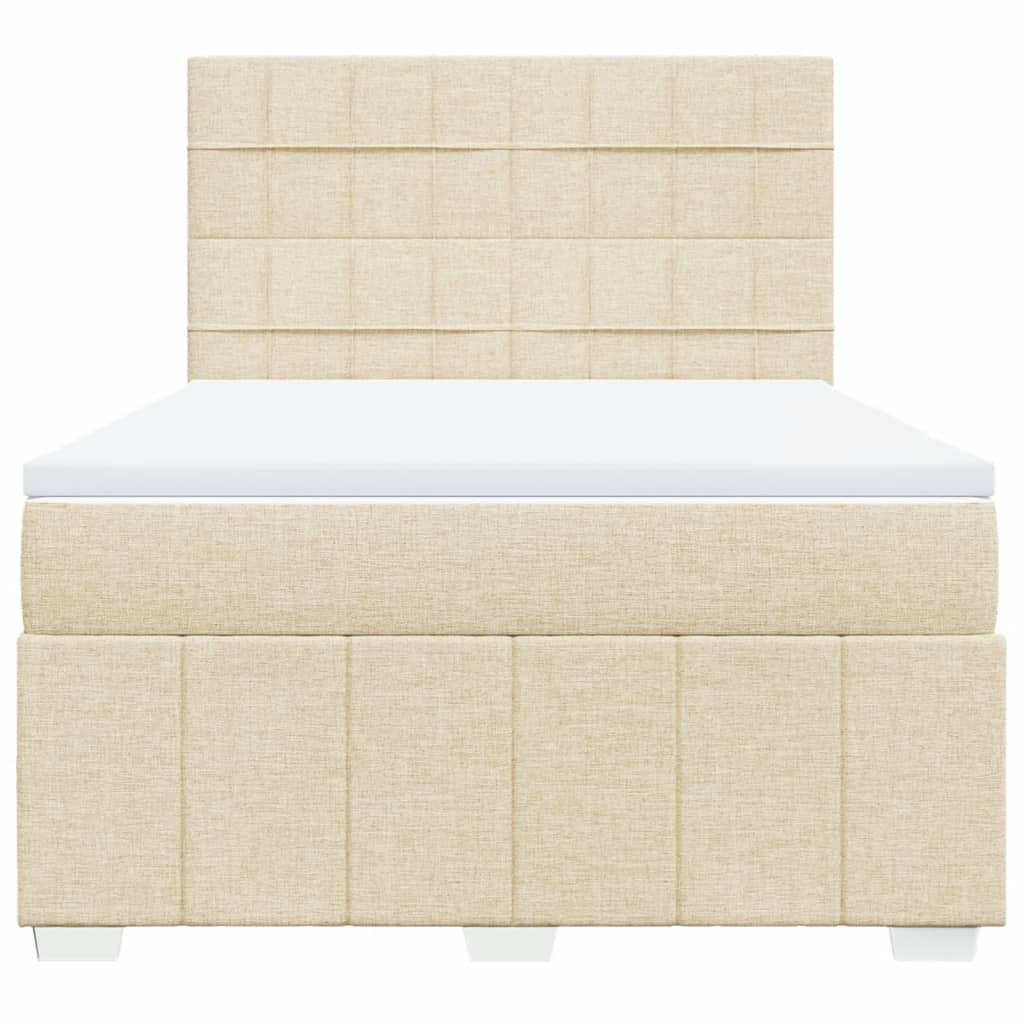 Sommier à lattes de lit avec matelas Crème 160x200 cm Tissu - XIOS
