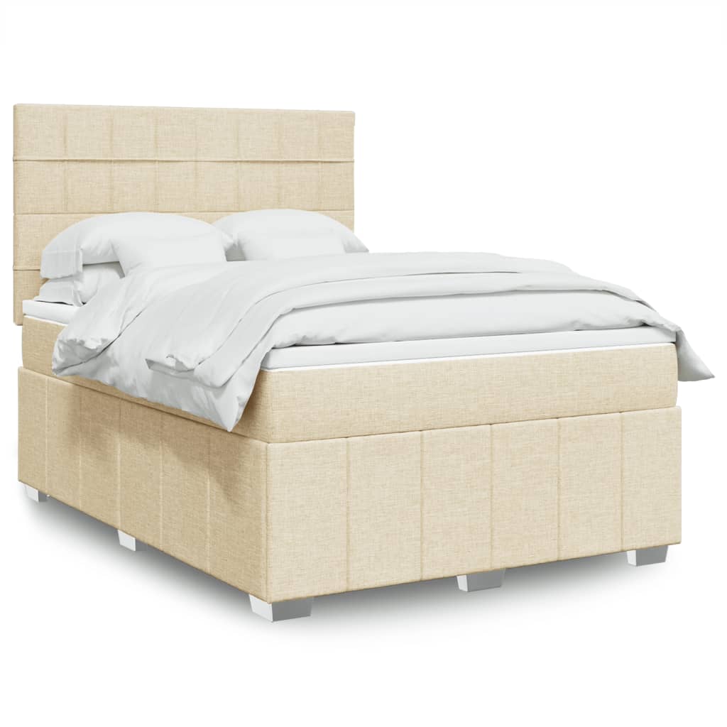 Sommier à lattes de lit avec matelas Crème 160x200 cm Tissu - XIOS