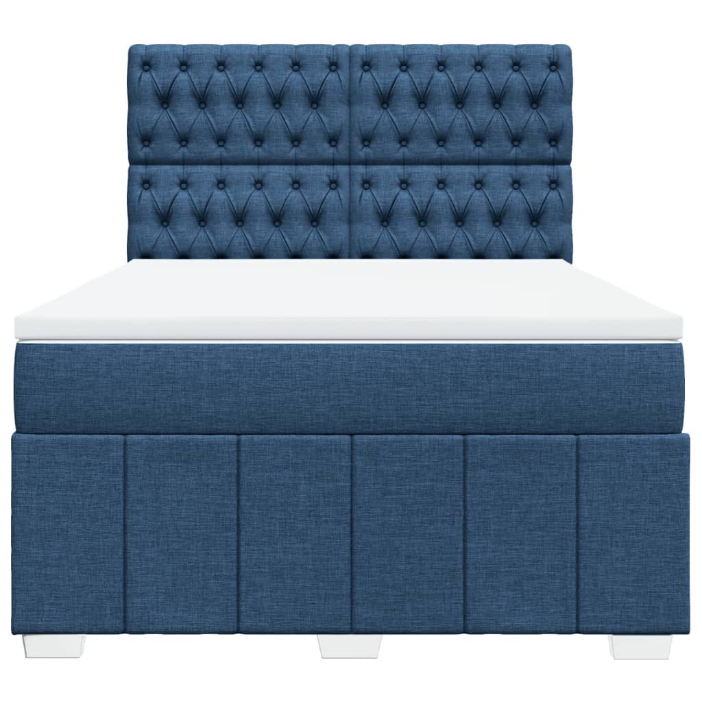 Sommier à lattes de lit avec matelas Bleu 160x200 cm Tissu - XIOS