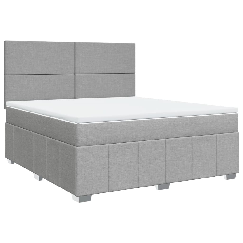 Sommier à lattes de lit avec matelas Gris clair 180x200cm Tissu - XIOS