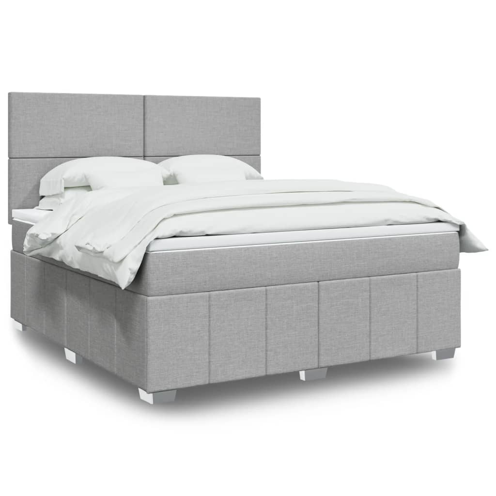 Sommier à lattes de lit avec matelas Gris clair 180x200cm Tissu - XIOS