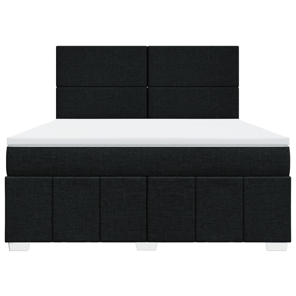 Sommier à lattes de lit avec matelas Noir 180x200 cm Tissu - XIOS