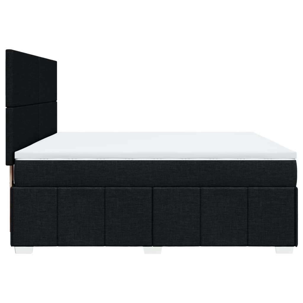 Sommier à lattes de lit avec matelas Noir 180x200 cm Tissu - XIOS